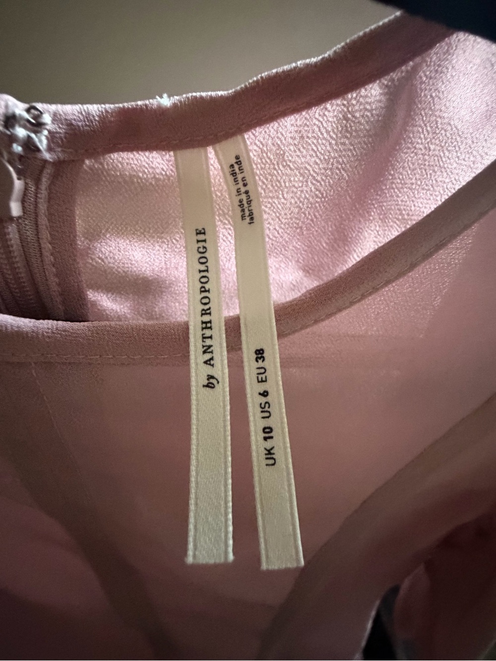 Anthropologie Blush Pink Midi Dress with Puff Sleeves - Picture 5 of 6